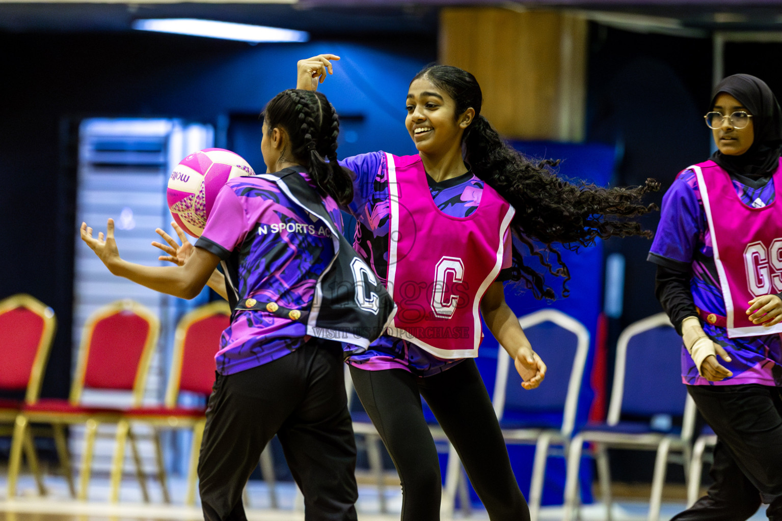 N Sports Academy B vs N Sports Academy A in Day 6 of 3rd Netball Junior Championship, held at Social Center on Friday 24th January 2025 . Photos: Shuu Abdul Sattar / images.mv