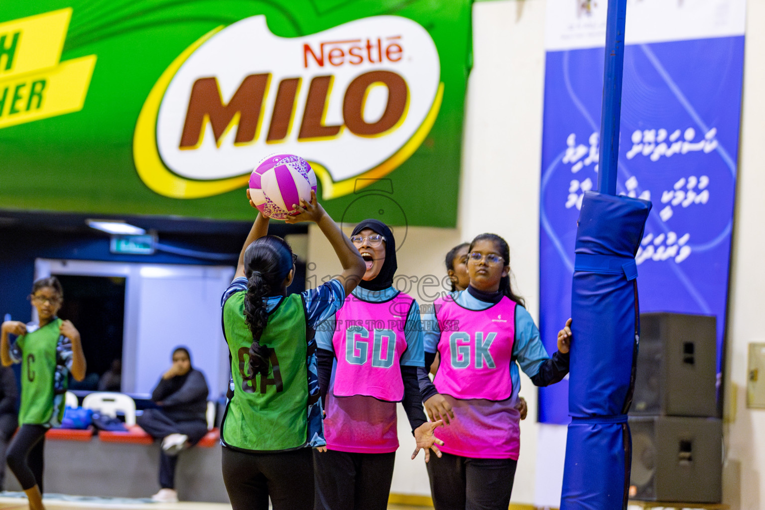 High Flyers vs Netkids B in Day 3 of 3rd Netball Junior Championship, held at Social Center on Tuesday, 21st January 2025 . 
Photos: Hassan Simah / images.mv