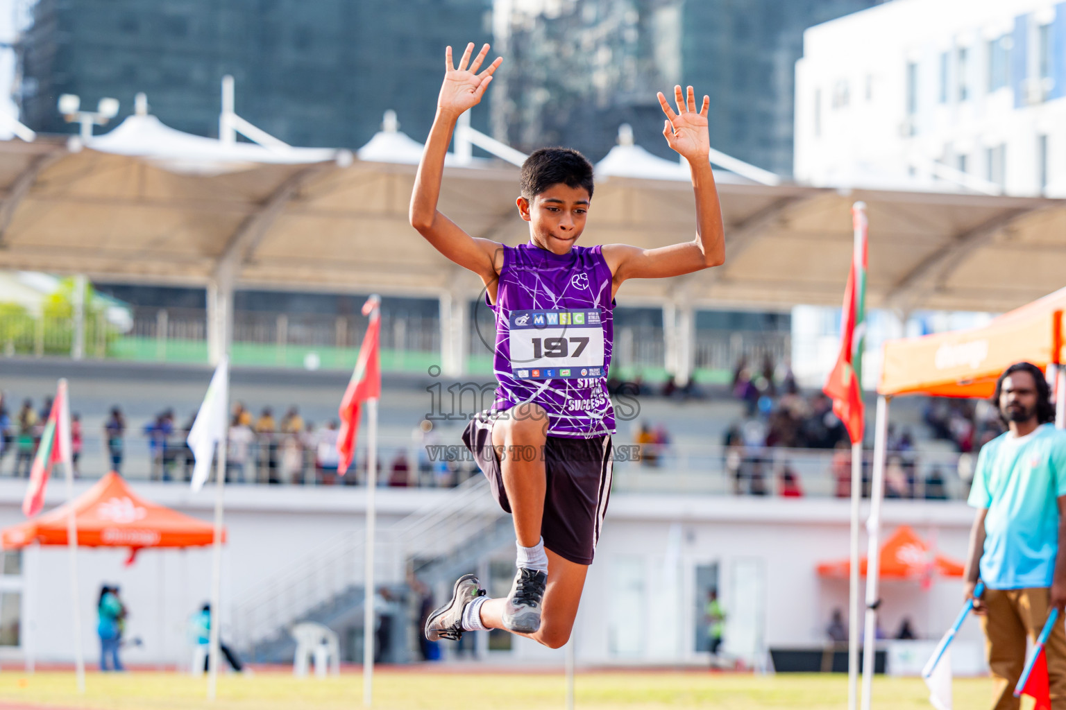 Day 3 of MWSC Interschool Athletics Championships 2024 held in Hulhumale Running Track, Hulhumale, Maldives on Monday, 11th November 2024. Photos by: Nausham Waheed / Images.mv