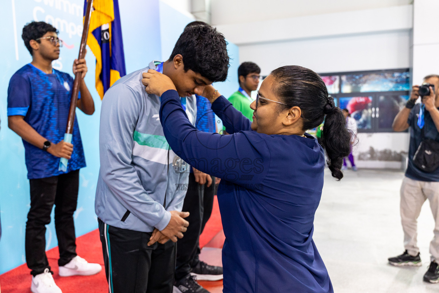 Closing Ceremony of BML 21st Interschool Swimming Competition 2025 .was held in Hulhumale' Swimming Pool, Hulhumale', Maldives on Saturday, 18th October 2025. 
Photos: Hassan Simah / images.mv