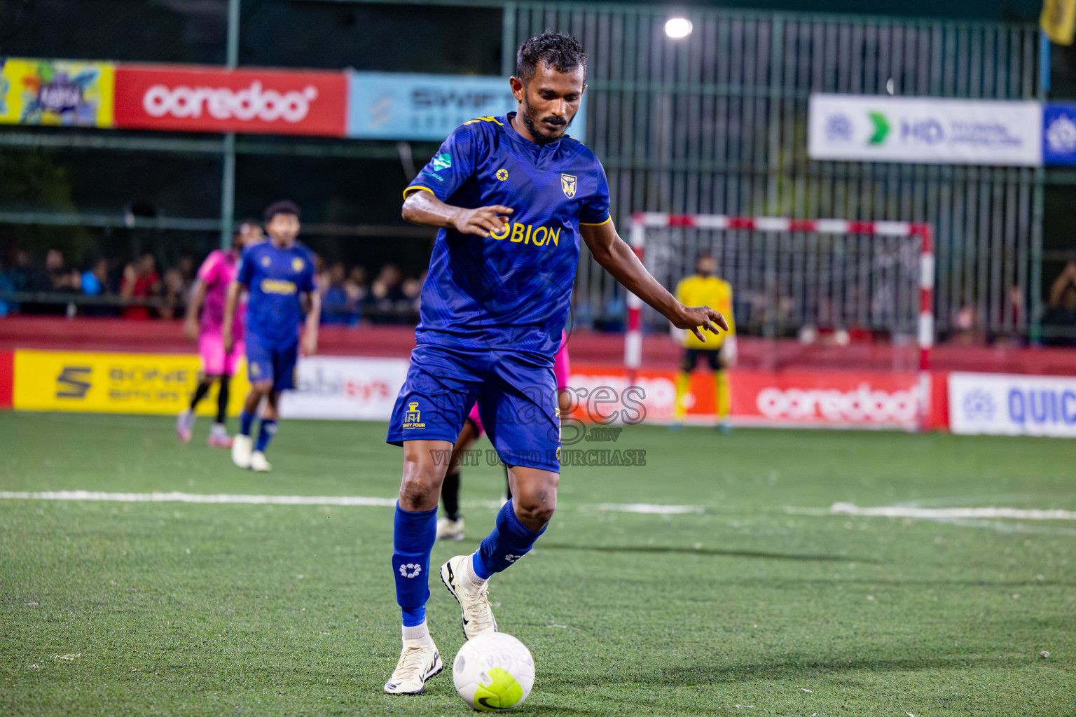 Maafannu VS B. Eydhafushi in Round of 16 on Day 40 of Golden Futsal Challenge 2024 which was held on Tuesday, 27th February 2024, in Hulhumale', Maldives Photos: Hassan Simah / images.mv