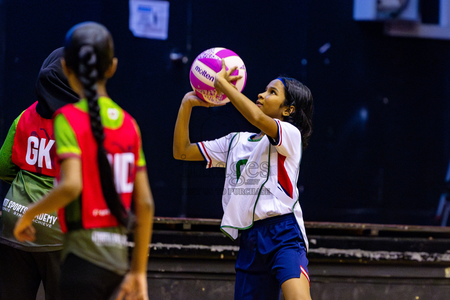 Fiontti Sports Club vs Net Queens in Day 2 of 3rd Junior Championship - Netball association of Maldives, held at Social Center on Monday 20th January 2025 . Photos by Nausham Waheed