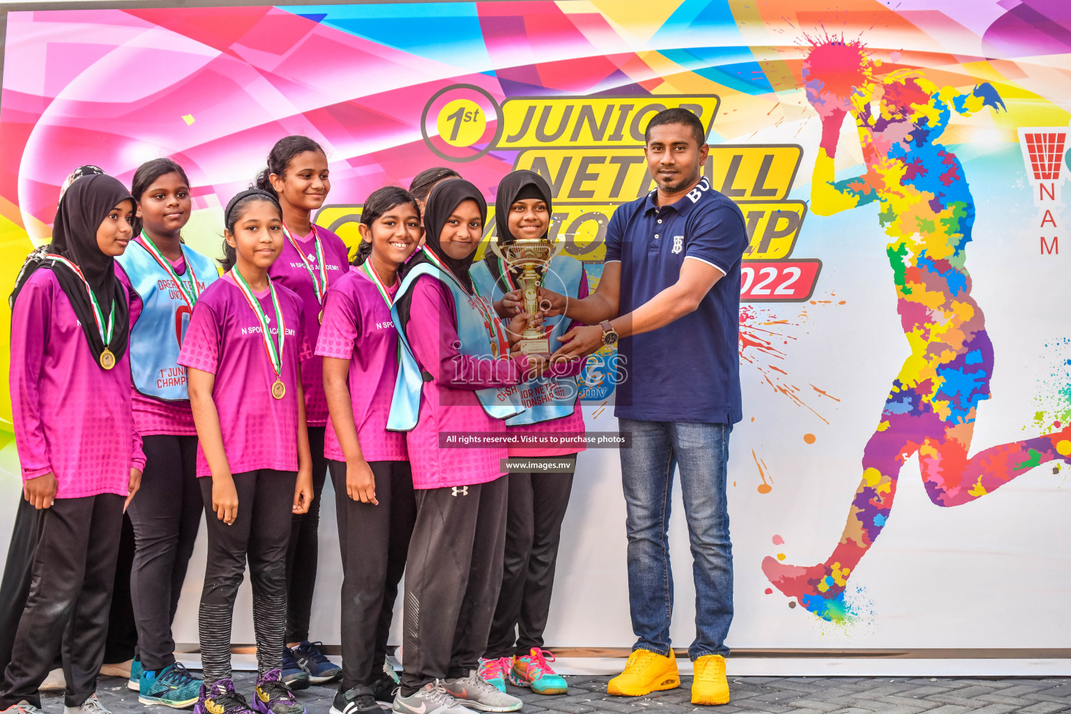 Final of Junior Netball Championship 2022 held in Male', Maldives on 19th March 2022. Photos by Nausham Waheed