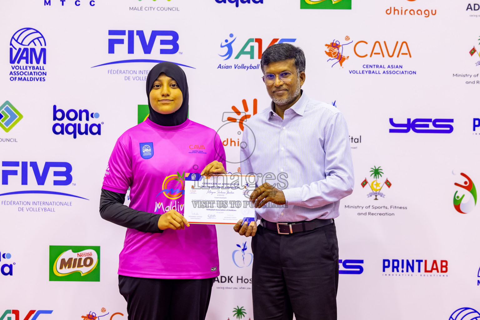 Sri Lanka vs Maldives in Semi Final of CAVA U20 Woman's Volleyball Championship 2024 was held in Social Center, Male', Maldives on 22nd July 2024. Photos: Nausham Waheed / images.mv