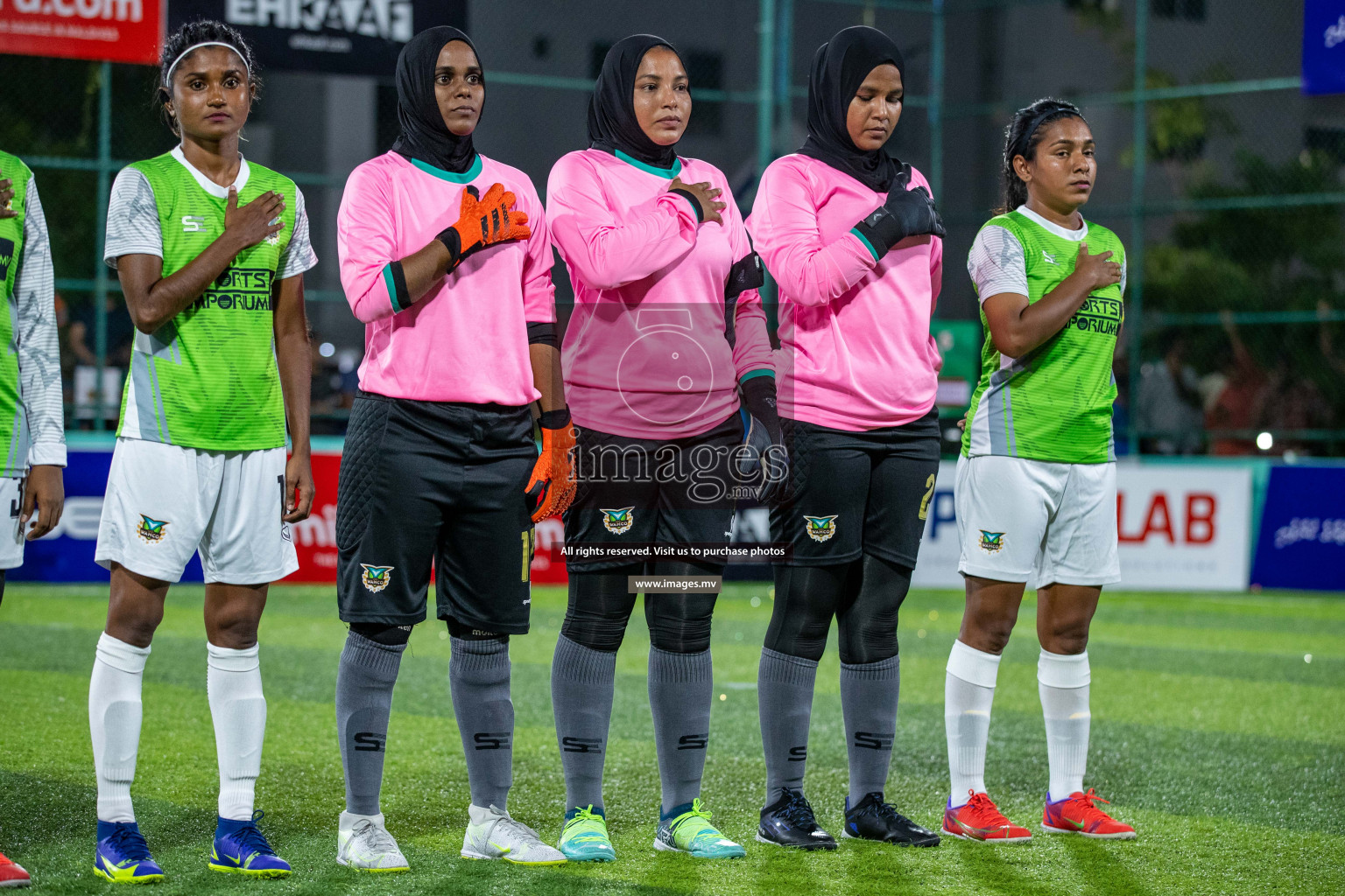 Club WAMCO vs DSC in the Semi Finals of 18/30 Women's Futsal Fiesta 2021 held in Hulhumale, Maldives on 14th December 2021. Photos: Ismail Thoriq / images.mv