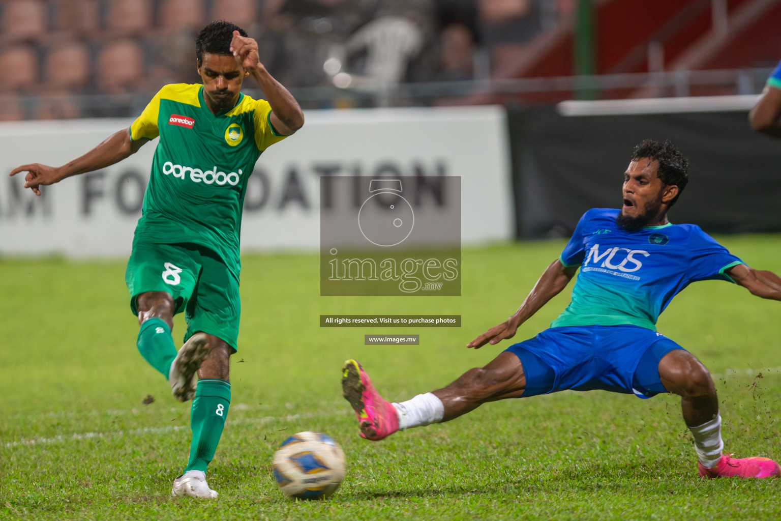 Dhivehi Premier League 2023 - Maziya Sports & Recreation vs Super United Sports, held in National Football Stadium, Male', Maldives  Photos: Mohamed Mahfooz Moosa/ Images.mv