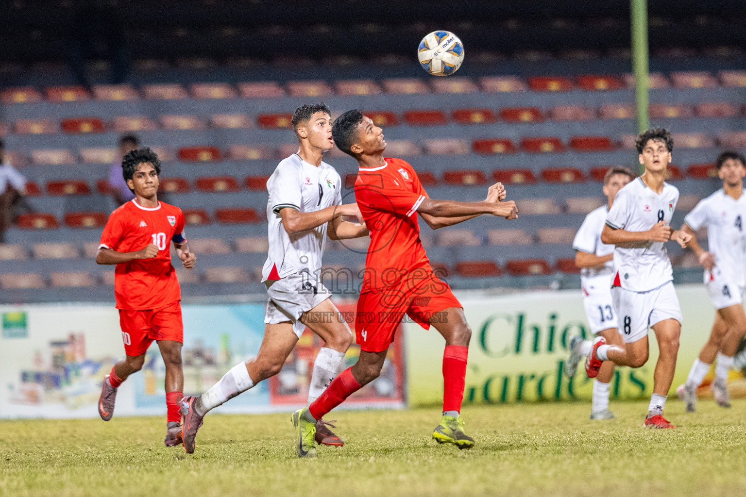 Maldives vs Palestine in the second under 17 friendly held in National Football Stadium, Male', Maldives on Saturday, 15 November 2025. 
Photos: Mohamed Mahfooz Moosa / Images.mv