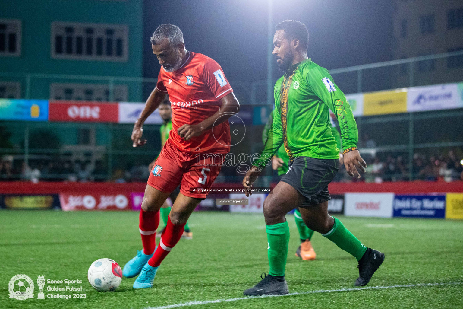 AA. Rasdhoo vs AA. Feridhoo in Day 4 of Golden Futsal Challenge 2023 on 08 February 2023 in Hulhumale, Male, Maldives