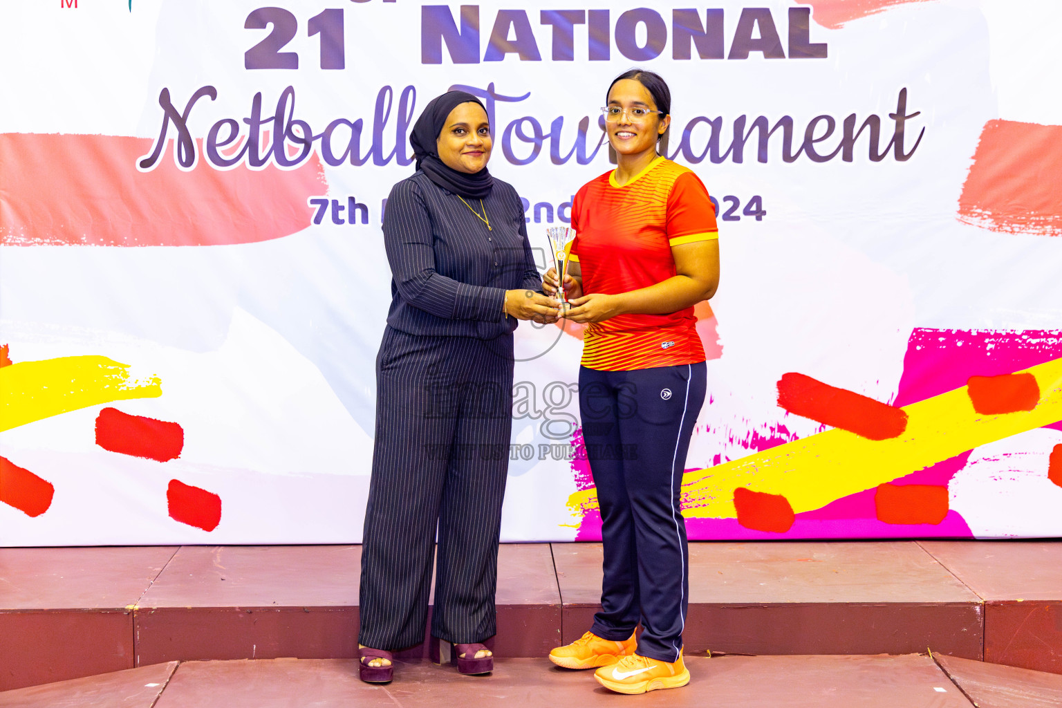 Sports Club Skylark vs Youth United Sports Club in Final of 21st National Netball Tournament was held in Social Canter at Male', Maldives on Monday, 13th May 2024. Photos: Nausham Waheed / images.mv