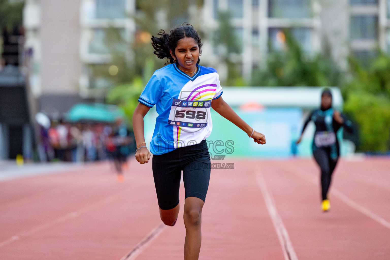 Day 2 of MWSC Interschool Athletics Championships 2024 held in Hulhumale Running Track, Hulhumale, Maldives on Sunday, 10th November 2024. 
Photos by: Hassan Simah / Images.mv