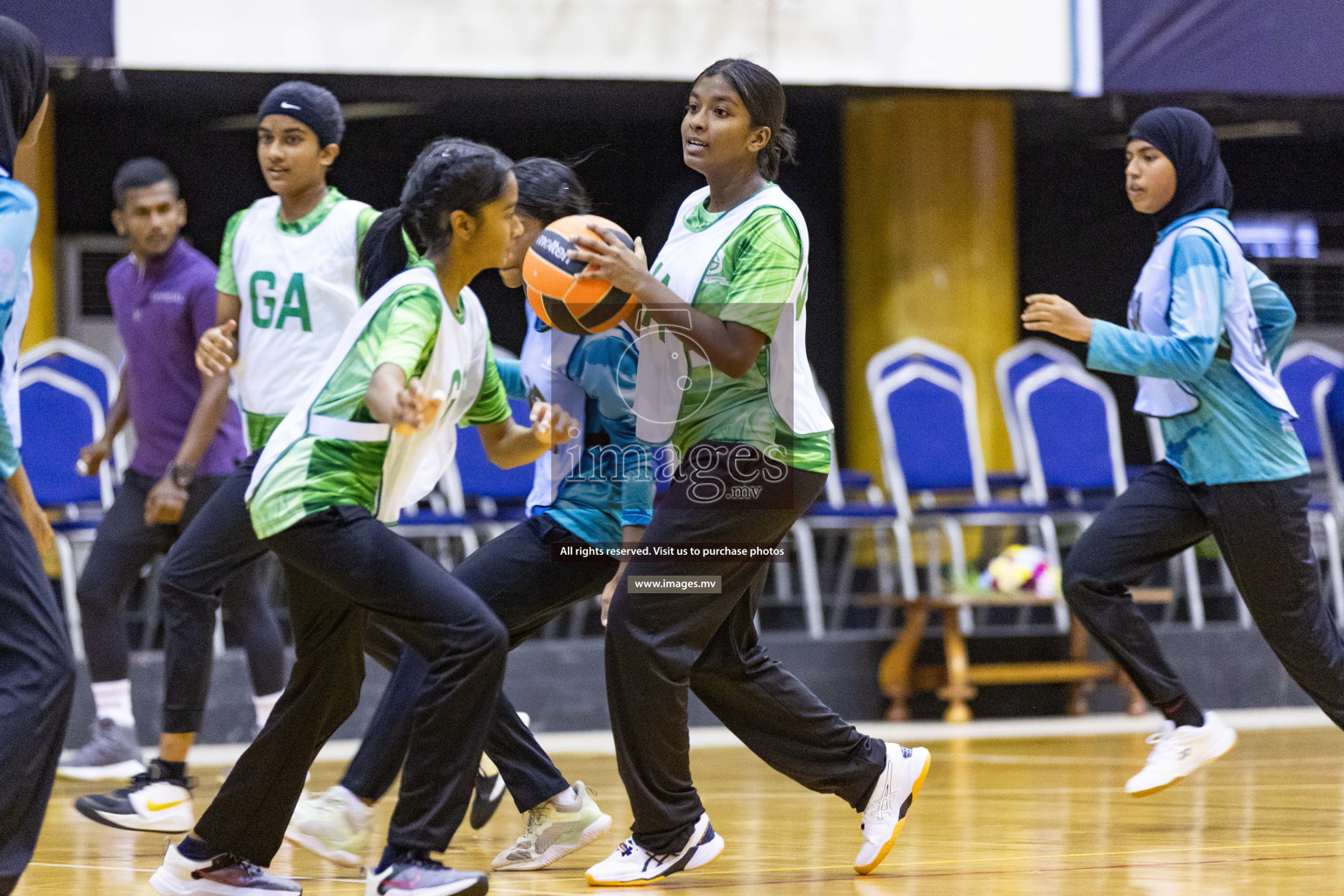 Day6 of 24th Interschool Netball Tournament 2023 was held in Social Center, Male', Maldives on 1st November 2023. Photos: Nausham Waheed / images.mv