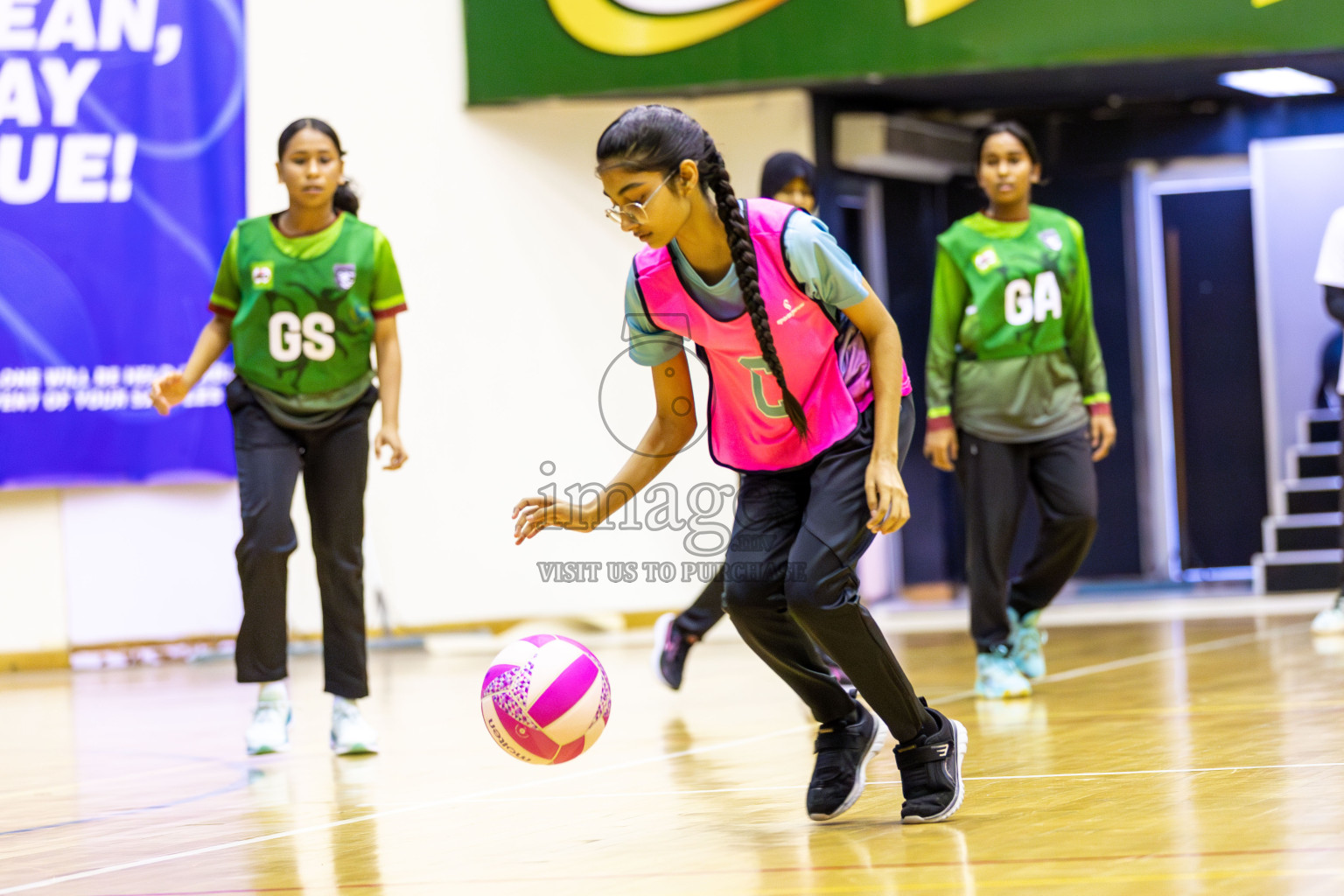 Young Netters B vs Fionti SC in Day 5 of 3rd Netball Junior Championship, held at Social Center on Thursday 23rd January 2025 . Photos: Shuu Abdul Sattar / images.mv