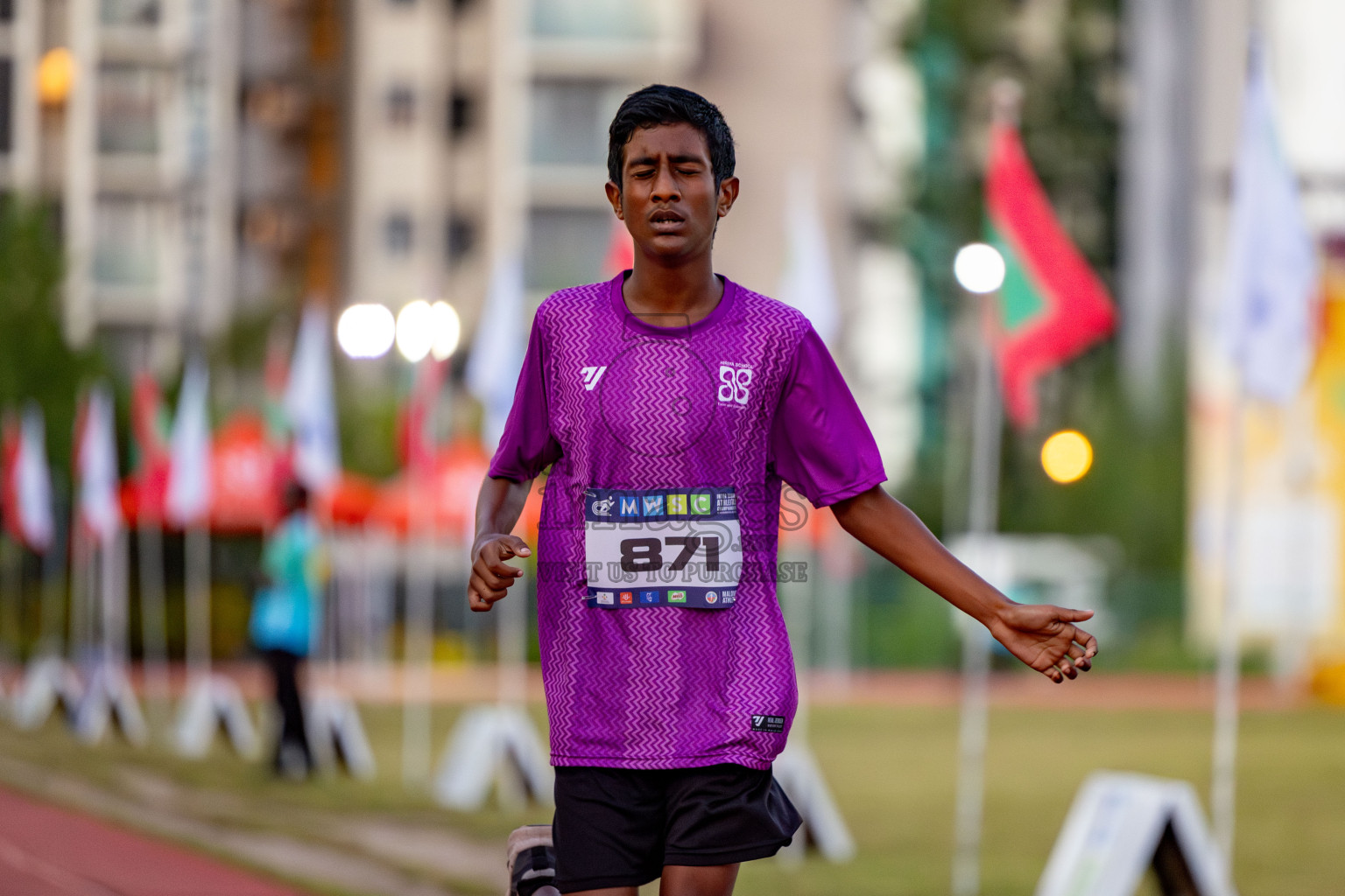 Day 1 of MWSC Interschool Athletics Championships 2024 held in Hulhumale Running Track, Hulhumale, Maldives on Saturday, 9th November 2024. 
Photos by: Hassan Simah / Images.mv