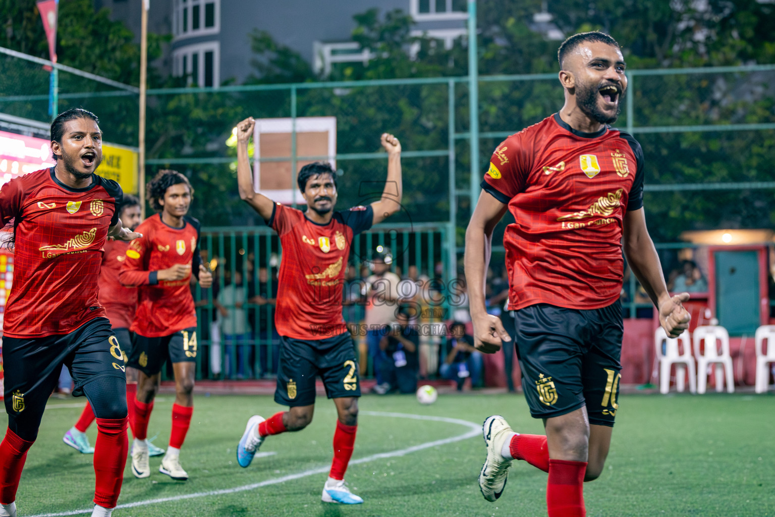 L. Gan VS HDh. Naivaadhoo in Round of 16 on Day 40 of Golden Futsal Challenge 2024 which was held on Tuesday, 27th February 2024, in Hulhumale', Maldives Photos: Hassan Simah / images.mv