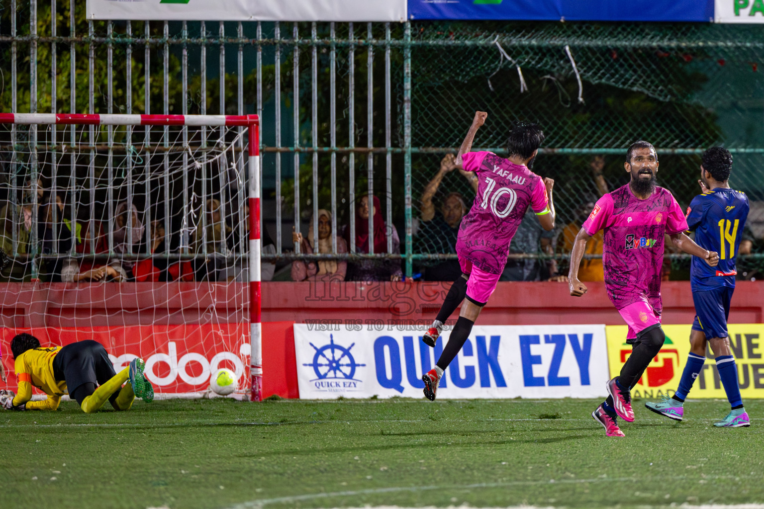 Maafannu VS B. Eydhafushi in Round of 16 on Day 40 of Golden Futsal Challenge 2024 which was held on Tuesday, 27th February 2024, in Hulhumale', Maldives Photos: Hassan Simah / images.mv