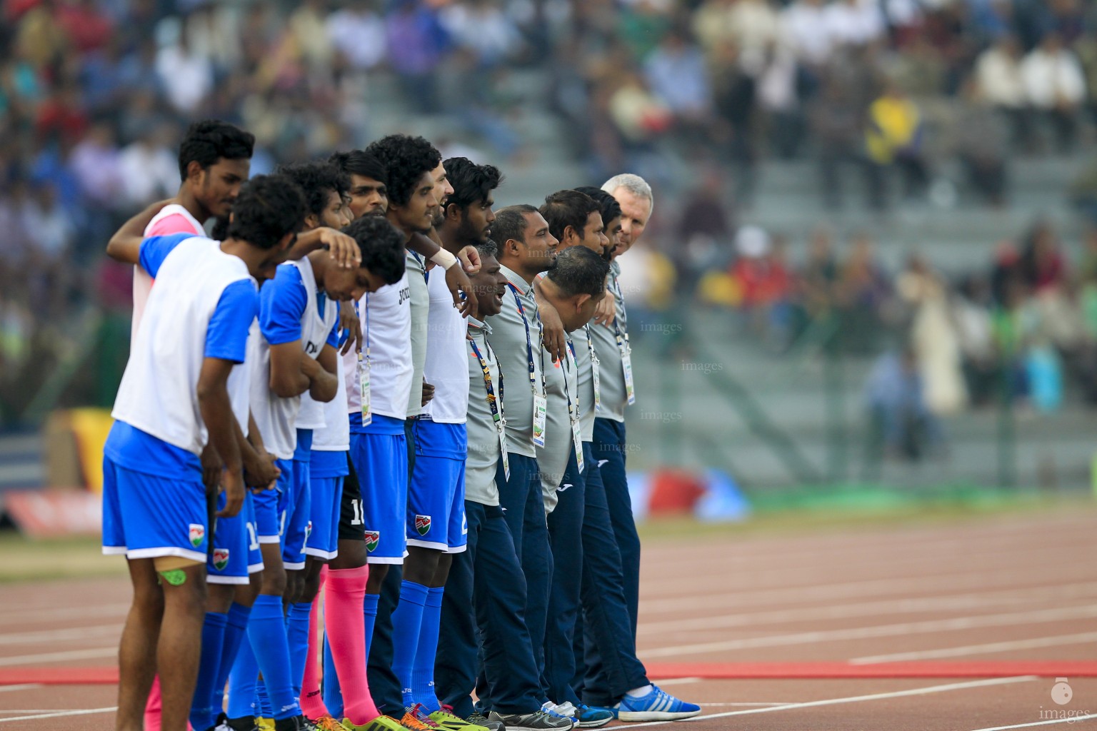 Maldives U23 national football team played against Bangladesh U23 team in the South Asian Games Football event in Guwahati, India  (Images.mv Photo: Mohamed Ahsan)