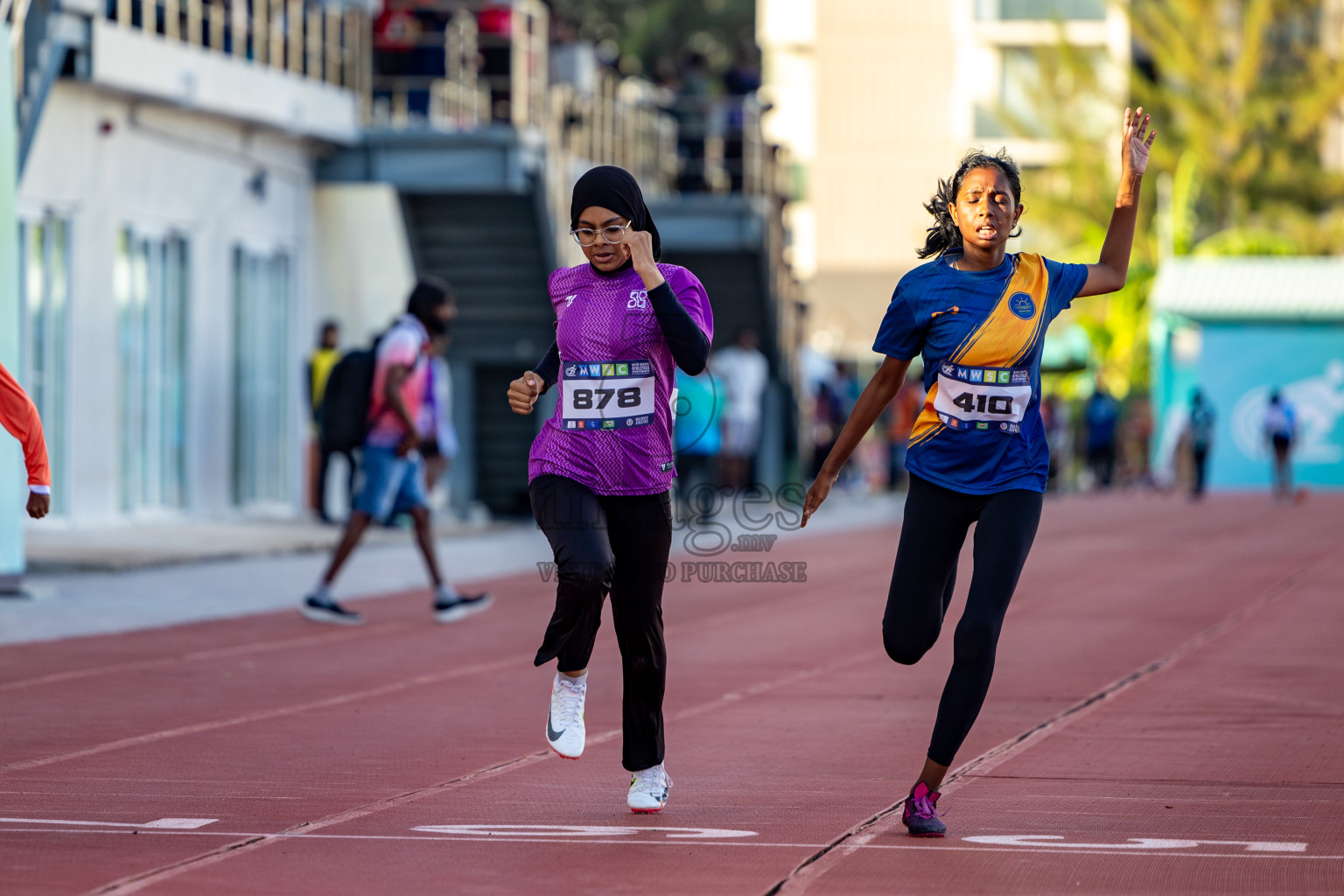 Day 1 of MWSC Interschool Athletics Championships 2024 held in Hulhumale Running Track, Hulhumale, Maldives on Saturday, 9th November 2024. 
Photos by: Hassan Simah / Images.mv