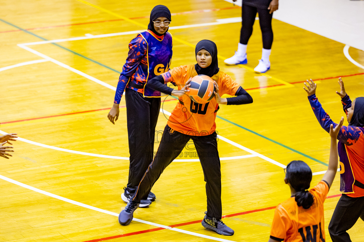 Day 6 of 25th Inter-School Netball Tournament was held in Social Center at Male', Maldives on Thursday, 15th August 2024. Photos: Nausham Waheed / images.mv