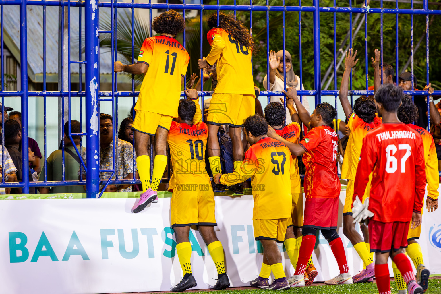 Hithaadhoo vs Thulhaadhoo in Day 5 of Better in Baa Futsal Fiesta 2025 Men's division held in B. Eydhafushi, Maldives on Sunday, 9th November 2025. Photos: Nausham Waheed / images.mv