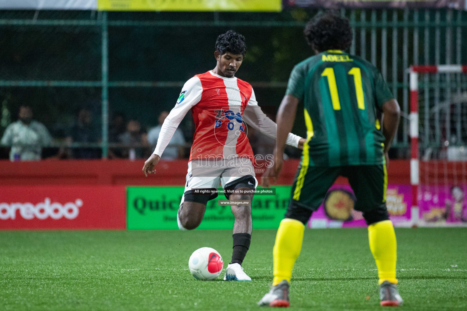 HDh. Vaikaradhoo vs Hdh. Nellaidhoo in Day 3 of Golden Futsal Challenge 2023 on 07 February 2023 in Hulhumale, Male, Maldives