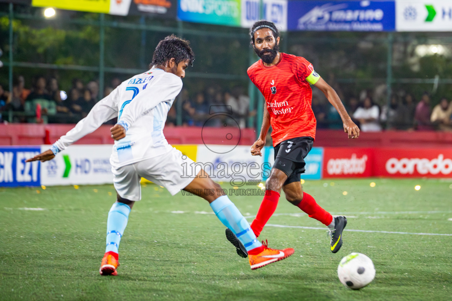 Sh. Feydhoo VS Sh. Kanditheemu on Day 30 of Golden Futsal Challenge 2024, held on Tuesday , 14th February 2024 in Hulhumale', Maldives 
Photos: Hassan Simah / images.mv