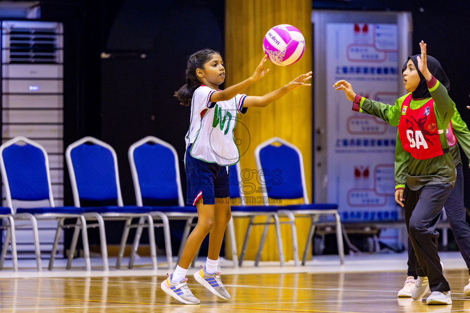 Fiontti Sports Club vs Net Queens in Day 2 of 3rd Junior Championship - Netball association of Maldives, held at Social Center on Monday 20th January 2025 . Photos by Nausham Waheed
