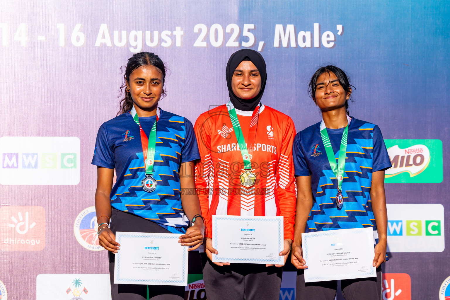Day 3 of National Athletics Championship 2025 was held at Ekuveni Running Ground in Male', Maldives on Saturday, 16th August 2025. Photos: Nausham Waheed / images.mv