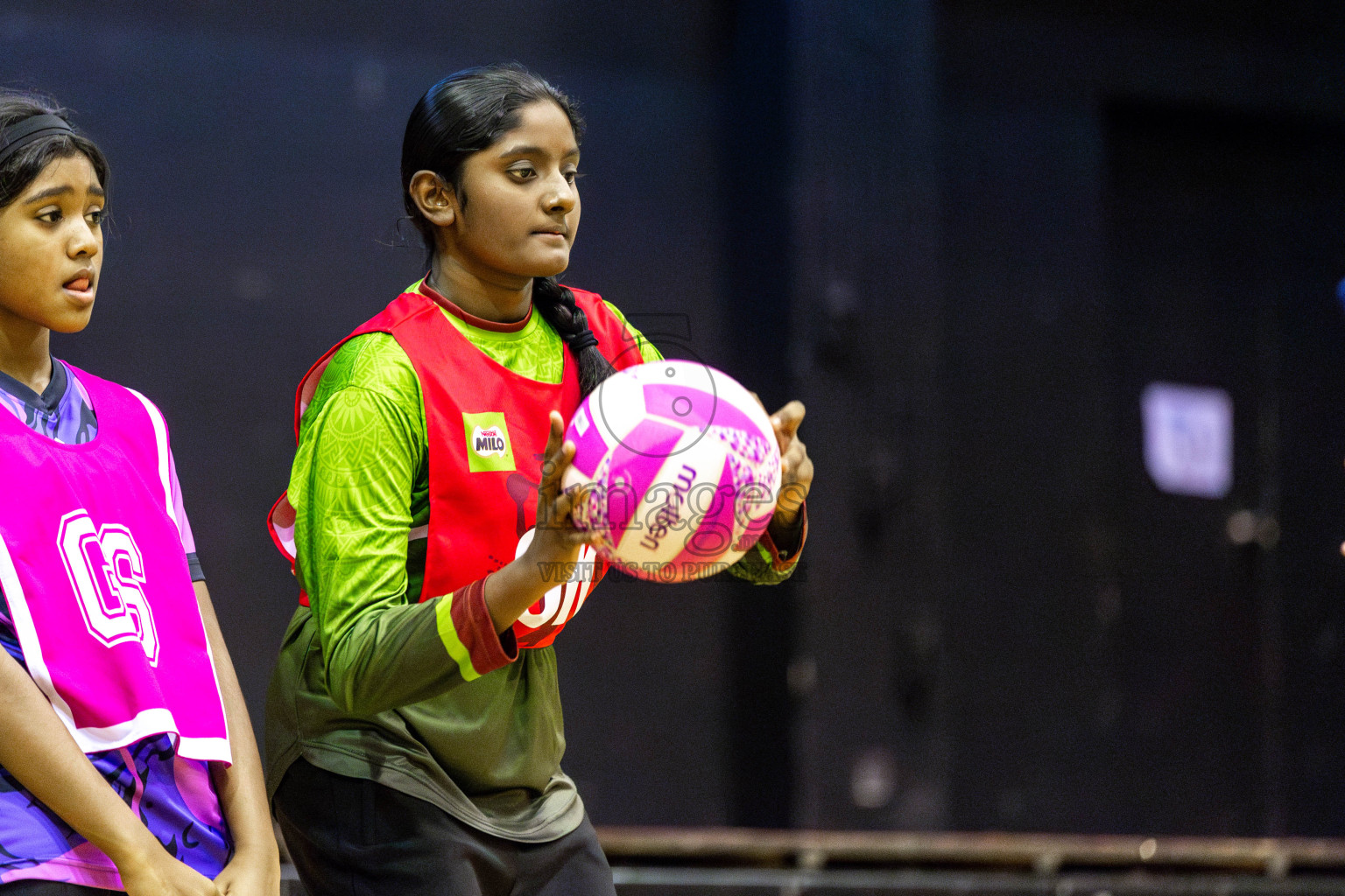 N Sports Academy vs FIONTI Sports Academy in Day 5 of 3rd Netball Junior Championship, held at Social Center on Thursday 23rd January 2025 . Photos: Shuu Abdul Sattar / images.mv