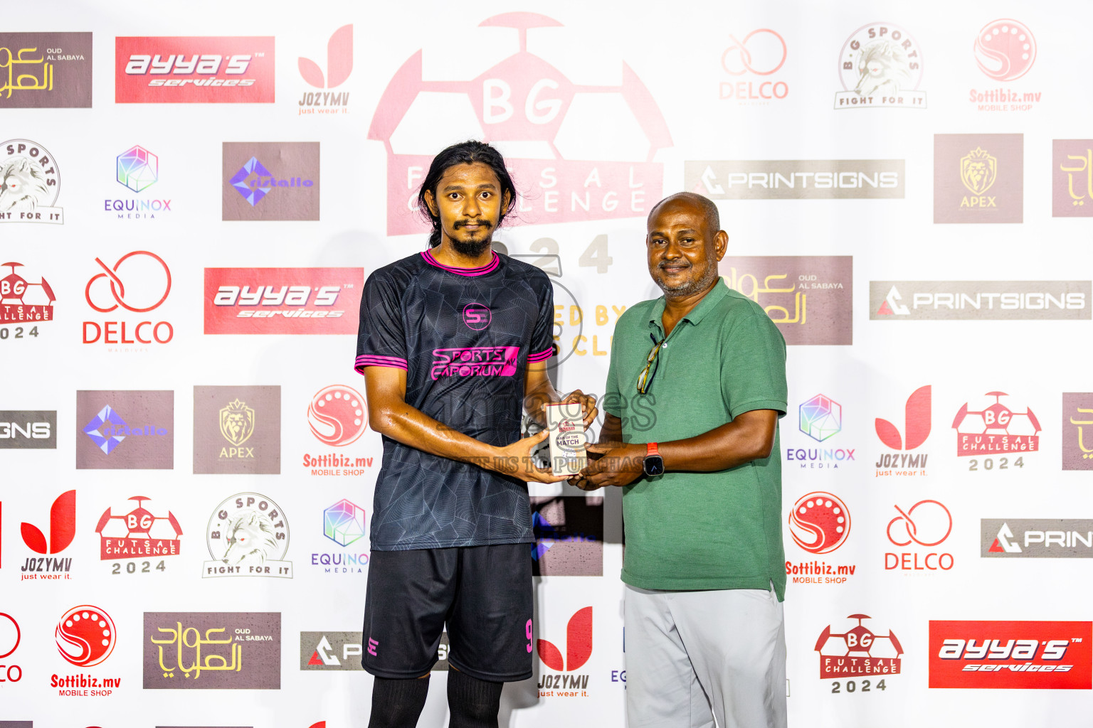 JJ Sports Club vs FC Calms in Semi Finals of BG Futsal Challenge 2024 was held on Tuesday , 2nd April 2024, in Male', Maldives Photos: Nausham Waheed / images.mv