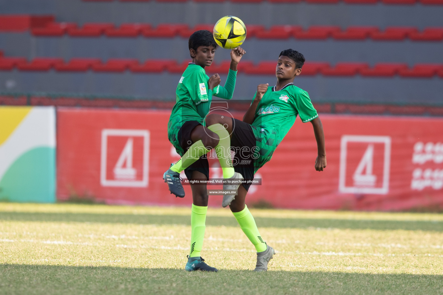 Imaduddin School vs Kalaafaanu School in MAMEN Inter School Football Tournament 2019 (U13) in Male, Maldives on 31st March 2019, Photos: Hassan Simah / images.mv