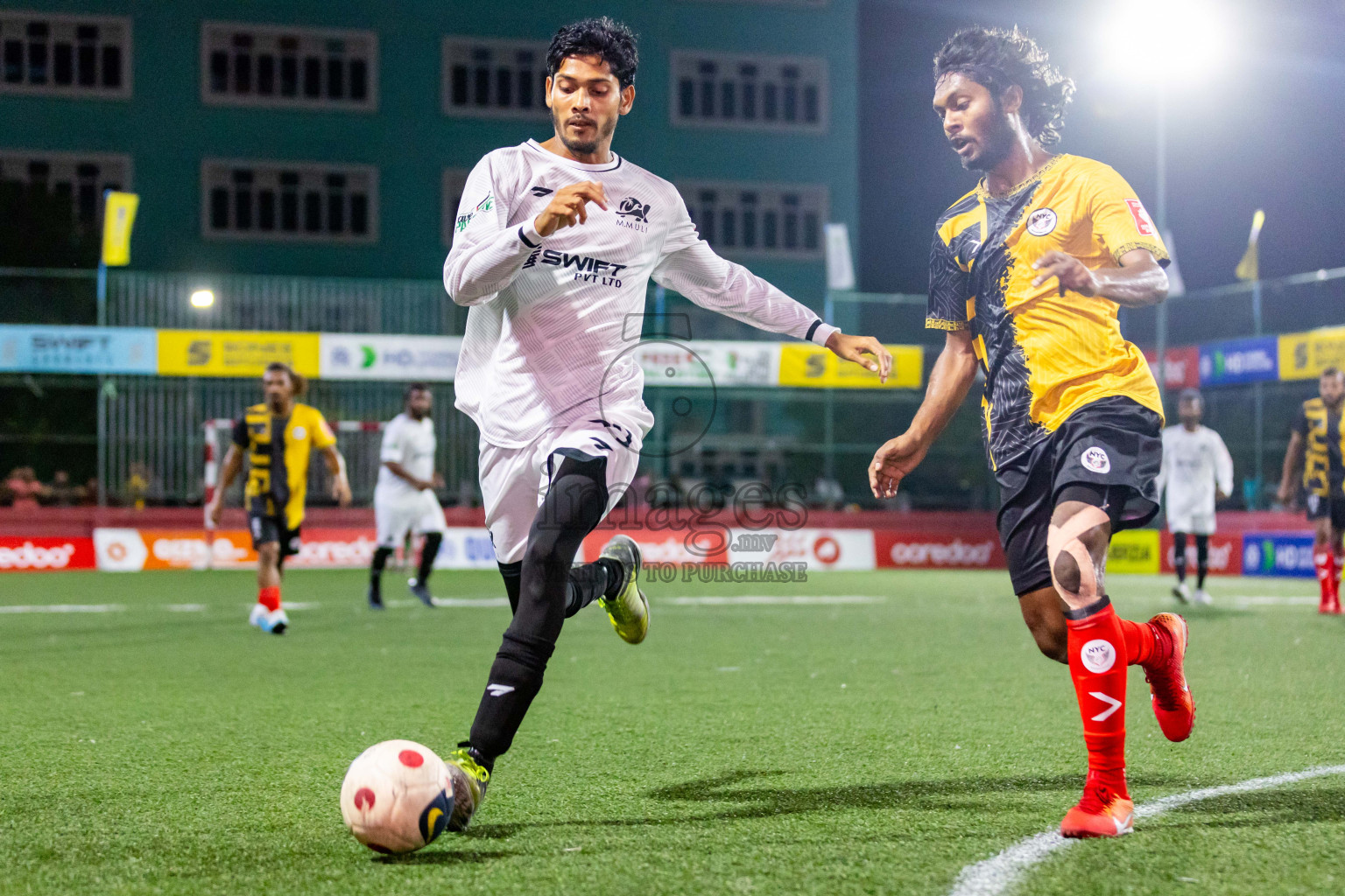 M Muli vs M Naalaafushi in Day 22 of Golden Futsal Challenge 2024 was held on Monday , 5th February 2024 in Hulhumale', Maldives Photos: Nausham Waheed / images.mv