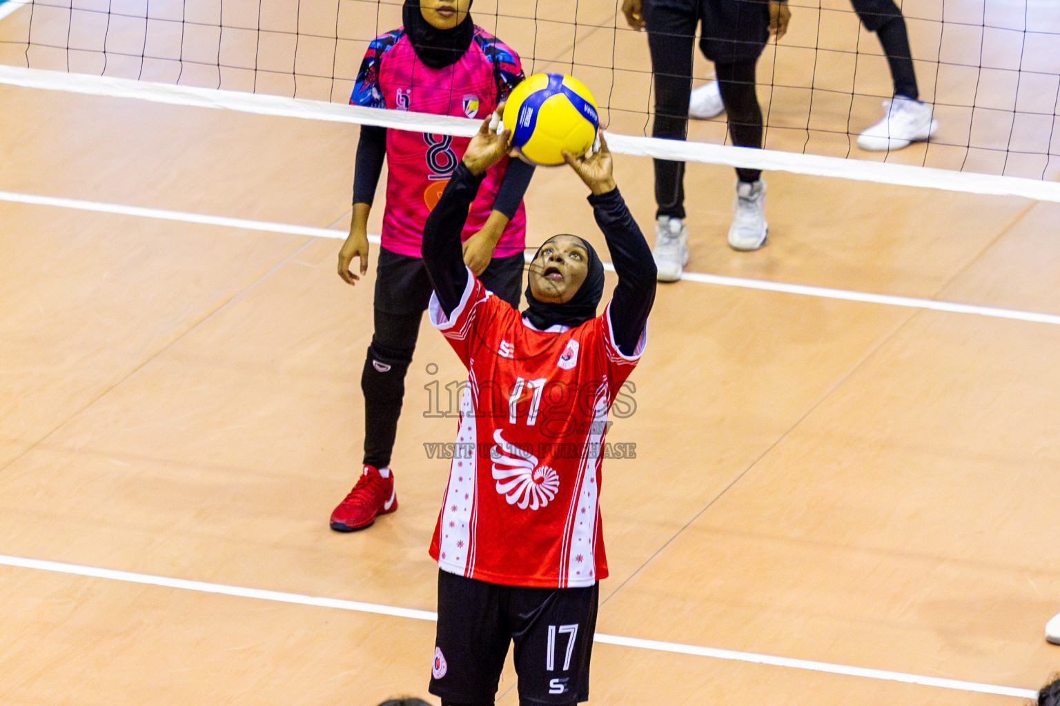 Good Games Sports Academy vs Volleyball Youth New Generation in Day 5 of Women's Division of VAM Cup 2025 held in Male', Maldives on Sunday, 13th April 2025 at Social Center Indoor Hall Photos By: Nausham Waheed / images.mv