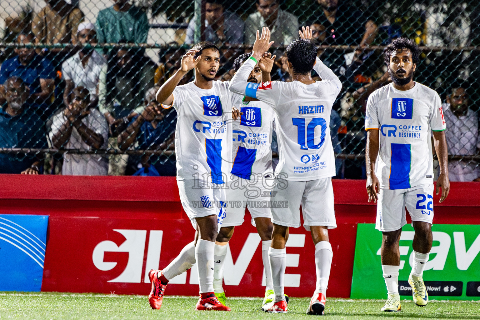 Gdh Gadhdhoo vs S Hithadhoo in zone round Day 30 of Golden Futsal Challenge 2025 was held on Monday , 3rd February 2025, in Hulhumale', Maldives. Photos: Nausham Waheed / images.mv