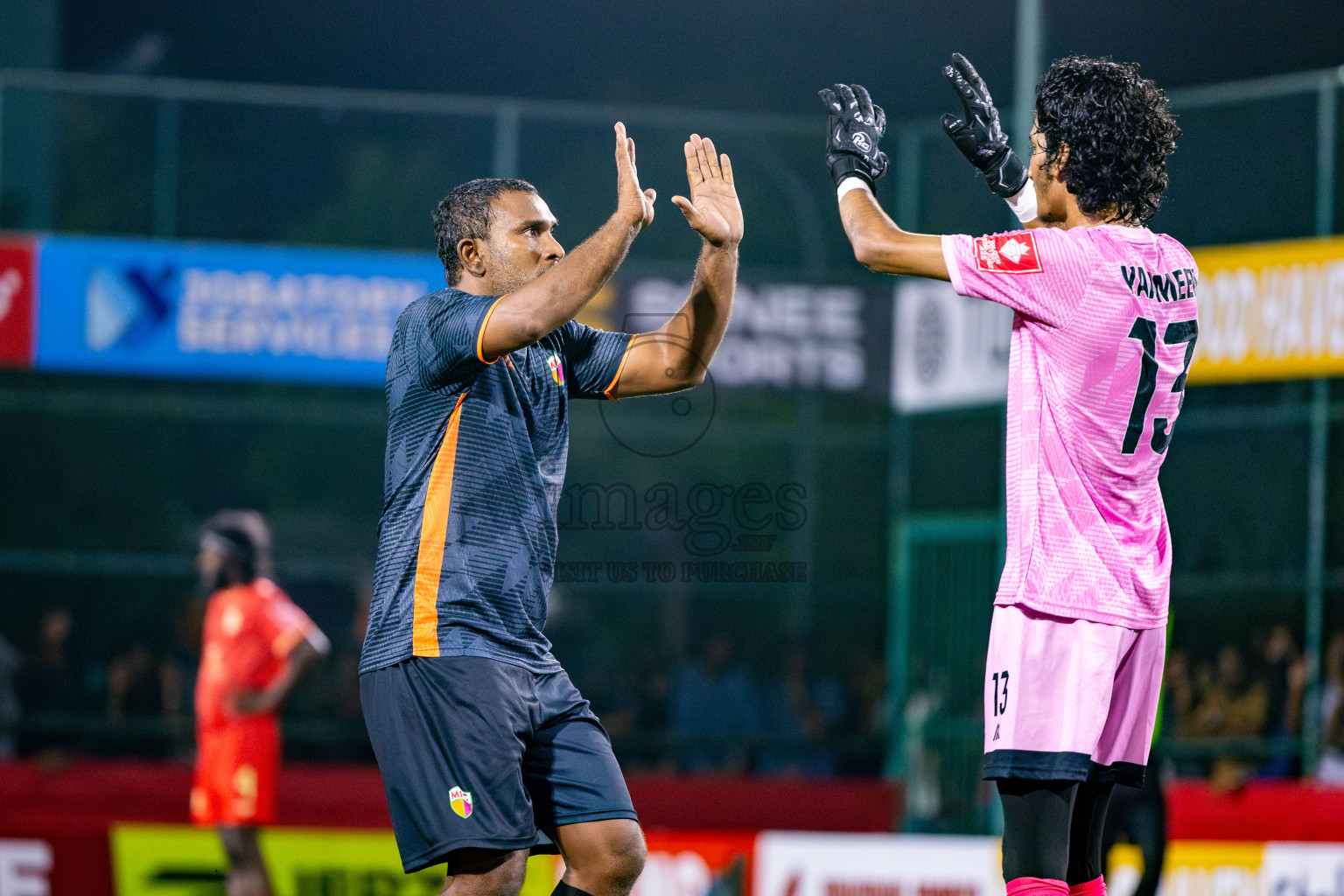 GA Dhevvadhoo vs GA Maamendhoo in Day 14 of Golden Futsal Challenge 2025 was held on Saturday, 18th January 2025, in Hulhumale', Maldives. Photos: Nausham Waheed / images.mv