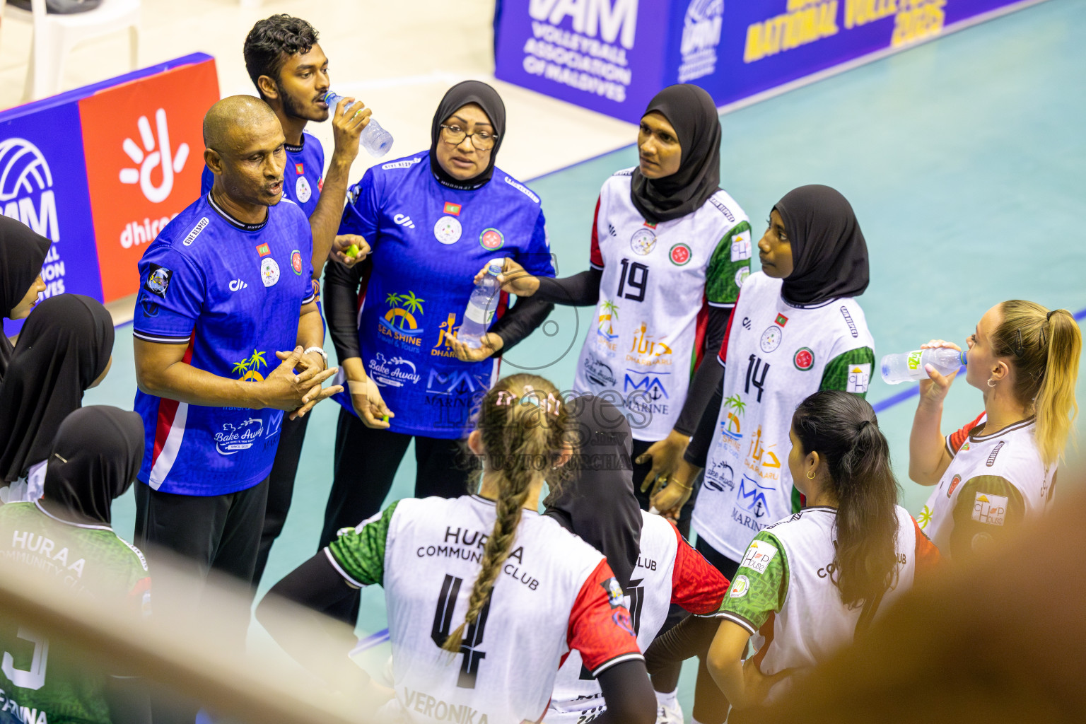 Club WAMCO vs Huraa Community Club in Day 1 of National Volleyball League 2025 - Women's Division held in Male', Maldives on Saturday, 19th April 2025 at Social Center Indoor Hall Photos By: Ismail Thoriq / images.mv