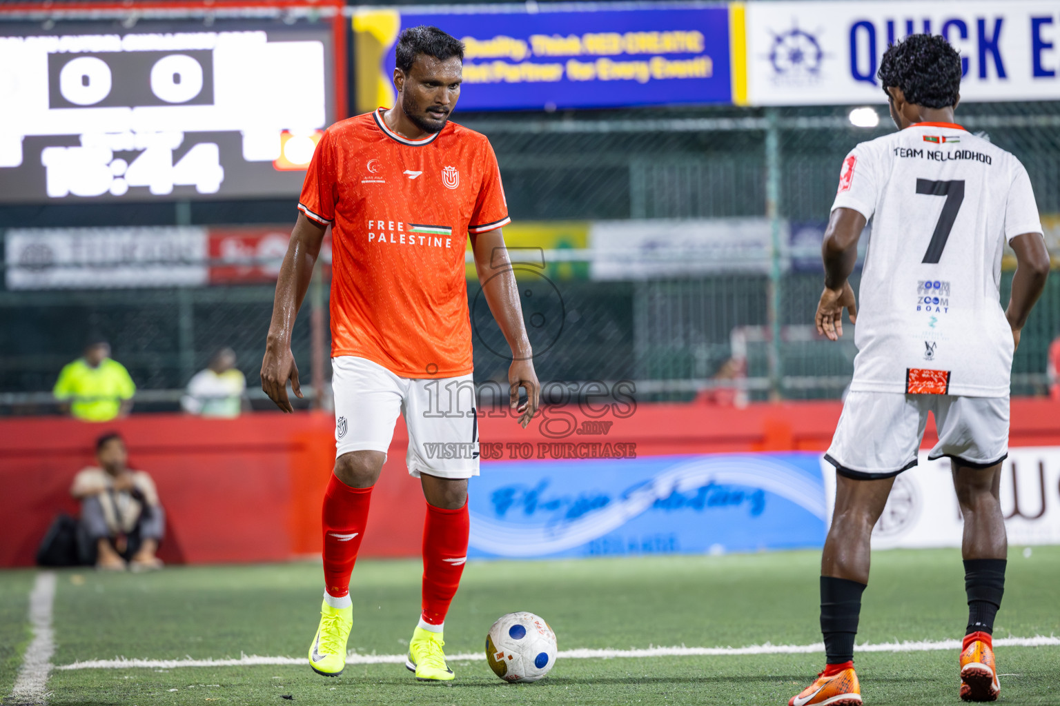 HDh Nolhivaran vs HDh Nellaidhoo in Day 5 of Golden Futsal Challenge 2025 on Thursday, 9th January 2025, in Hulhumale', Maldives
Photos: Ismail Thoriq / images.mv