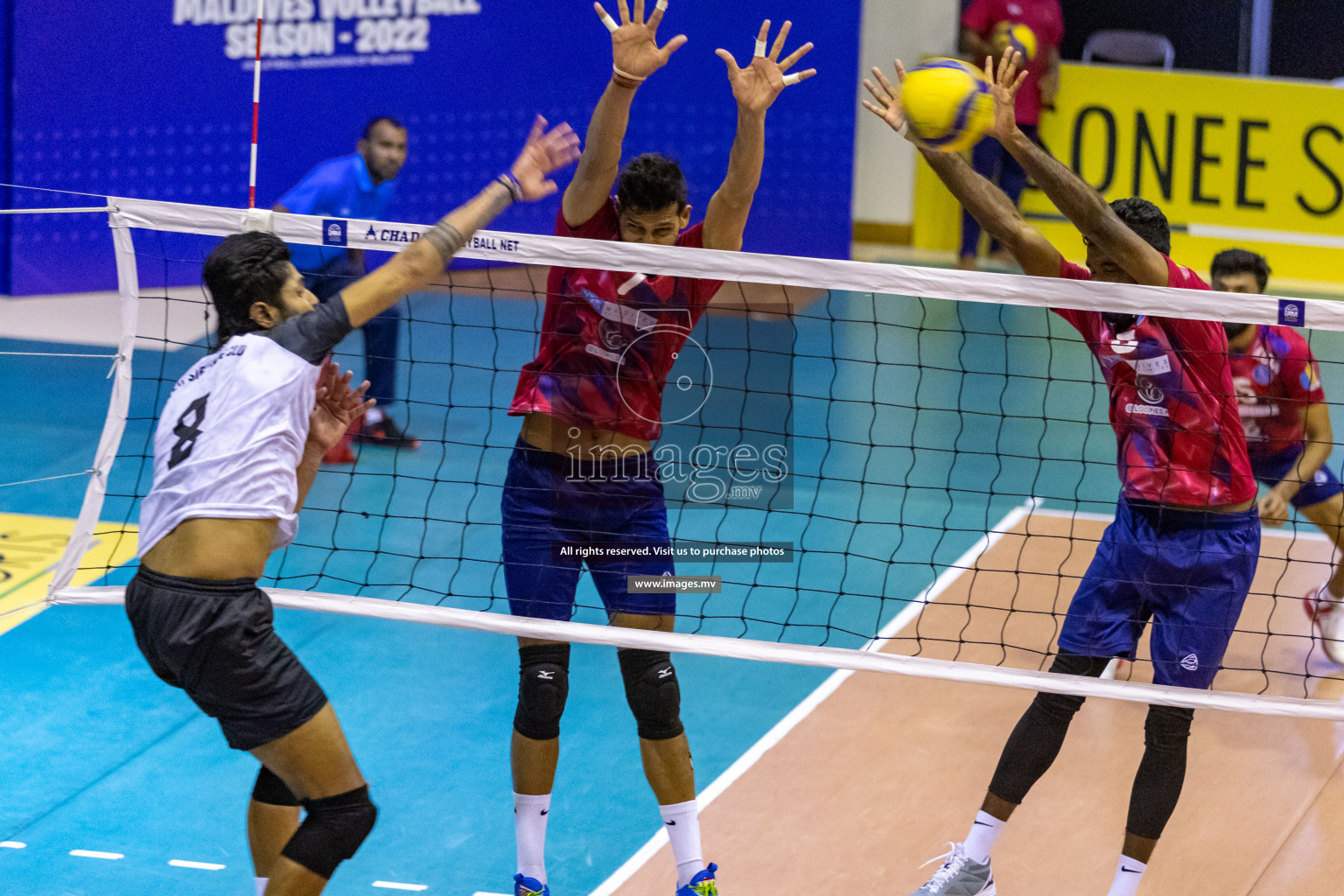 Sports Club City vs Dhivehi Sifainge Club in the Finals of National Volleyball Tournament 2022 on Thursday, 07th July 2022, held in Social Center, Male', Maldives