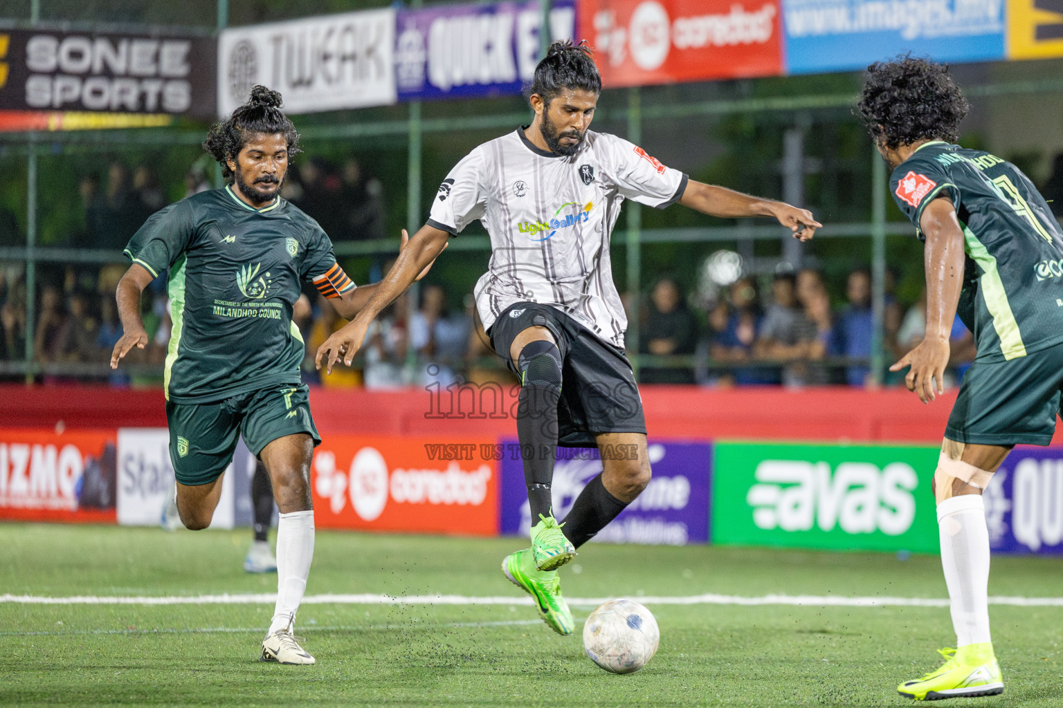 N Miladhoo vs Sh Milandhoo in zone round on Day 29 of Golden Futsal Challenge 2025 was held on Sunday , 2nd February 2025, in Hulhumale', Maldives. Photos: Shuu Abdul Sattar / images.mv