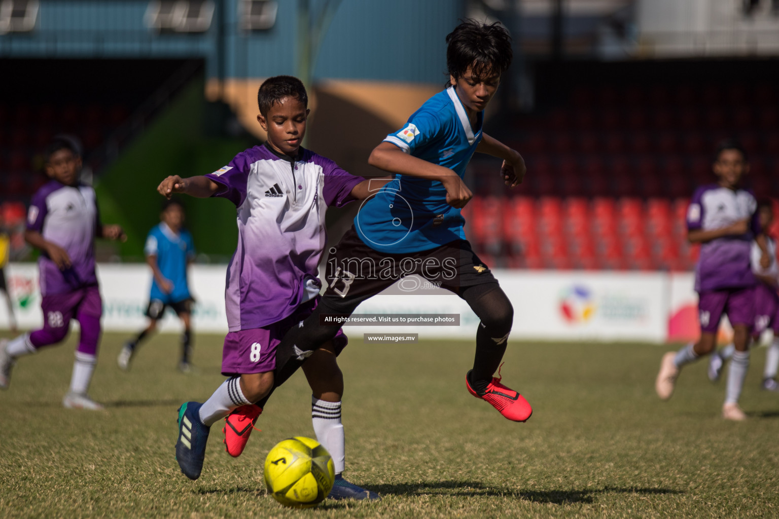 Hiriya School vs Billabong in MAMEN Inter School Football Tournament 2019 (U13) in Male, Maldives on 27th March 2019, Photos: Suadh Abdul Sattar / images.mv