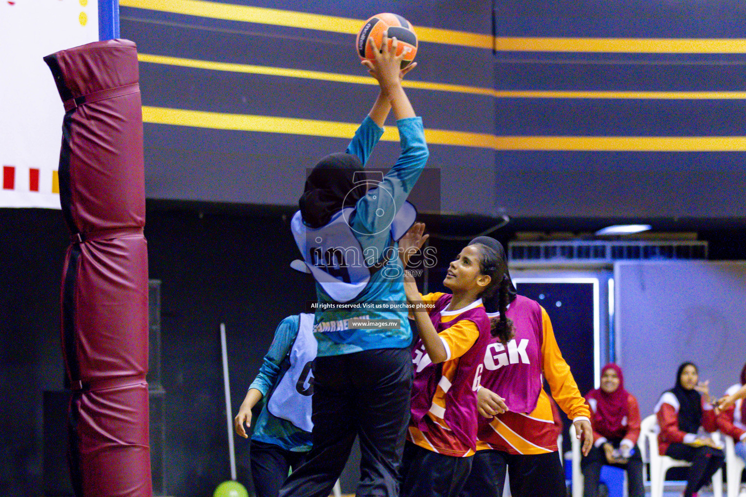 Day 9 of 24th Interschool Netball Tournament 2023 was held in Social Center, Male', Maldives on 4th November 2023. Photos: Hassan Simah / images.mv