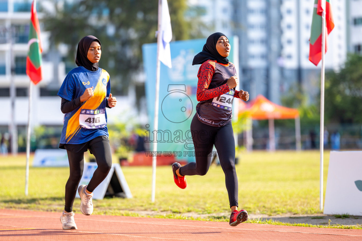 Day 4 of MWSC Interschool Athletics Championships 2024 held in Hulhumale Running Track, Hulhumale, Maldives on Tuesday, 12th November 2024. Photos by: Raaif Yoosuf / Images.mv