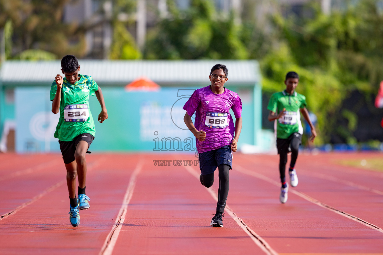 Day 3 of MWSC Interschool Athletics Championships 2024 held in Hulhumale Running Track, Hulhumale, Maldives on Monday, 11th November 2024. 
Photos by: Hassan Simah / Images.mv