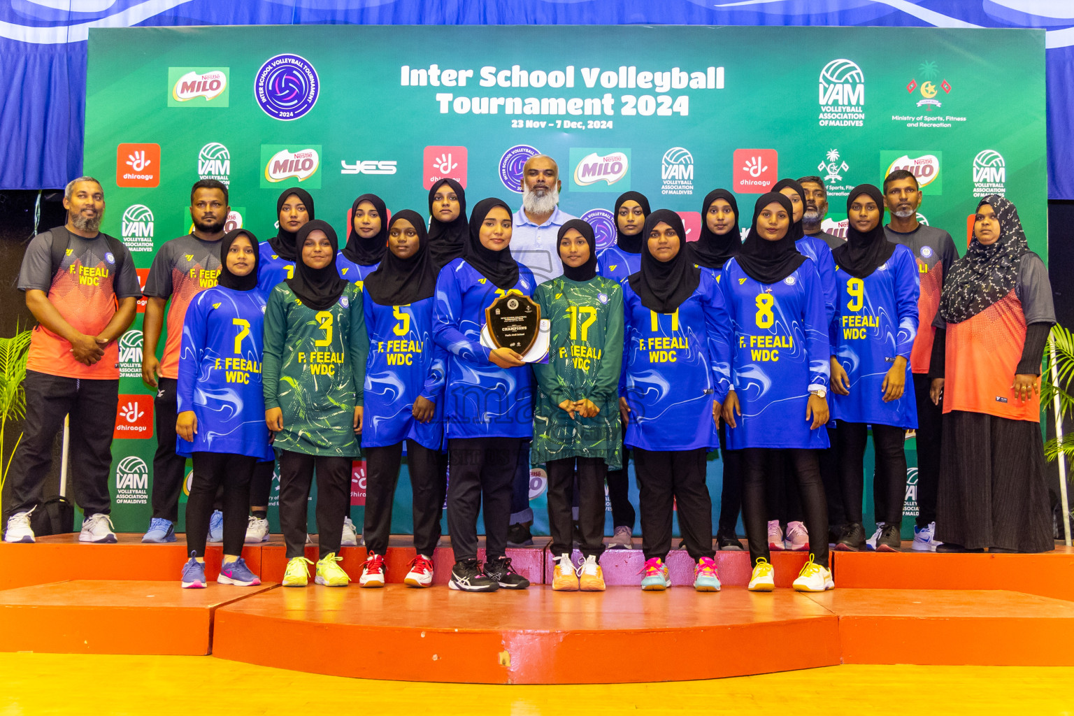 Finals of Interschool Volleyball Tournament 2024 was held in Social Center at Male', Maldives on Friday, 6th December 2024. Photos: Nausham Waheed / images.mv