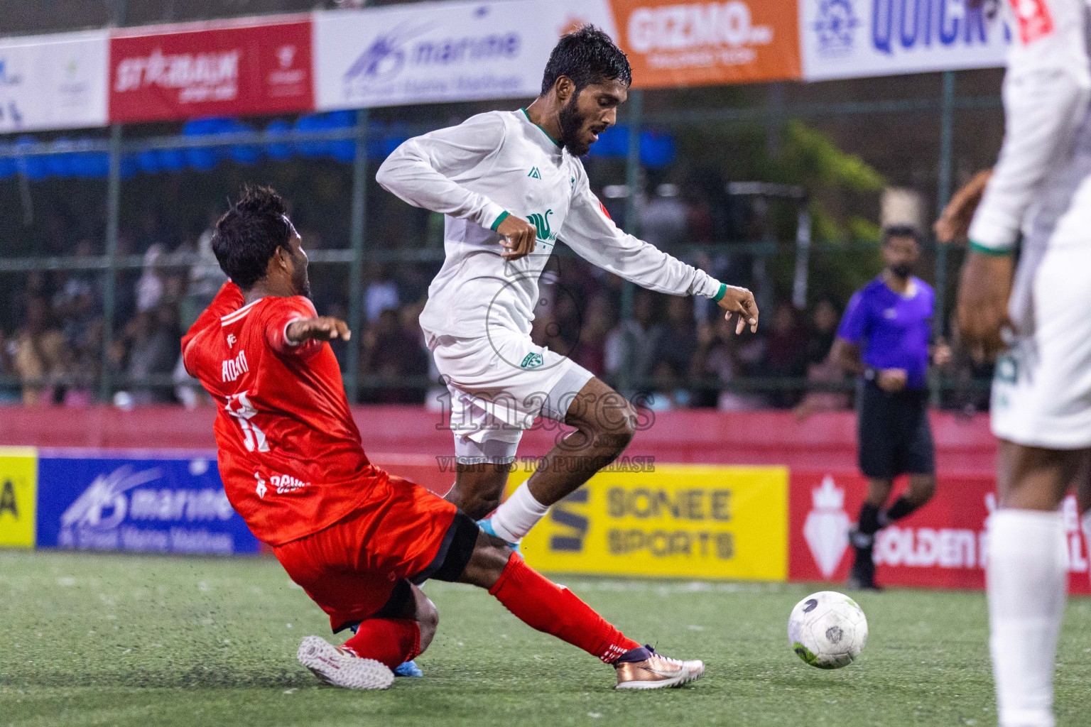 HA Filladhoo vs HA Muraidhoo in Day 9 of Golden Futsal Challenge 2024 was held on Tuesday, 23rd January 2024, in Hulhumale', Maldives Photos: Nausham Waheed / images.mv