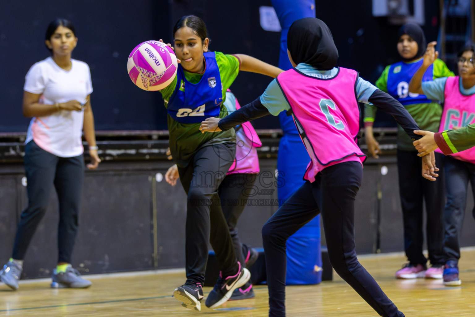 NETGEN A vs FIONTI Sports Academy (U11) in Day 1 of 3rd Junior Championship - Netball association of Maldives, held at Social Center on 19th January 2025 . Photos by Shuu Abdul Sattar