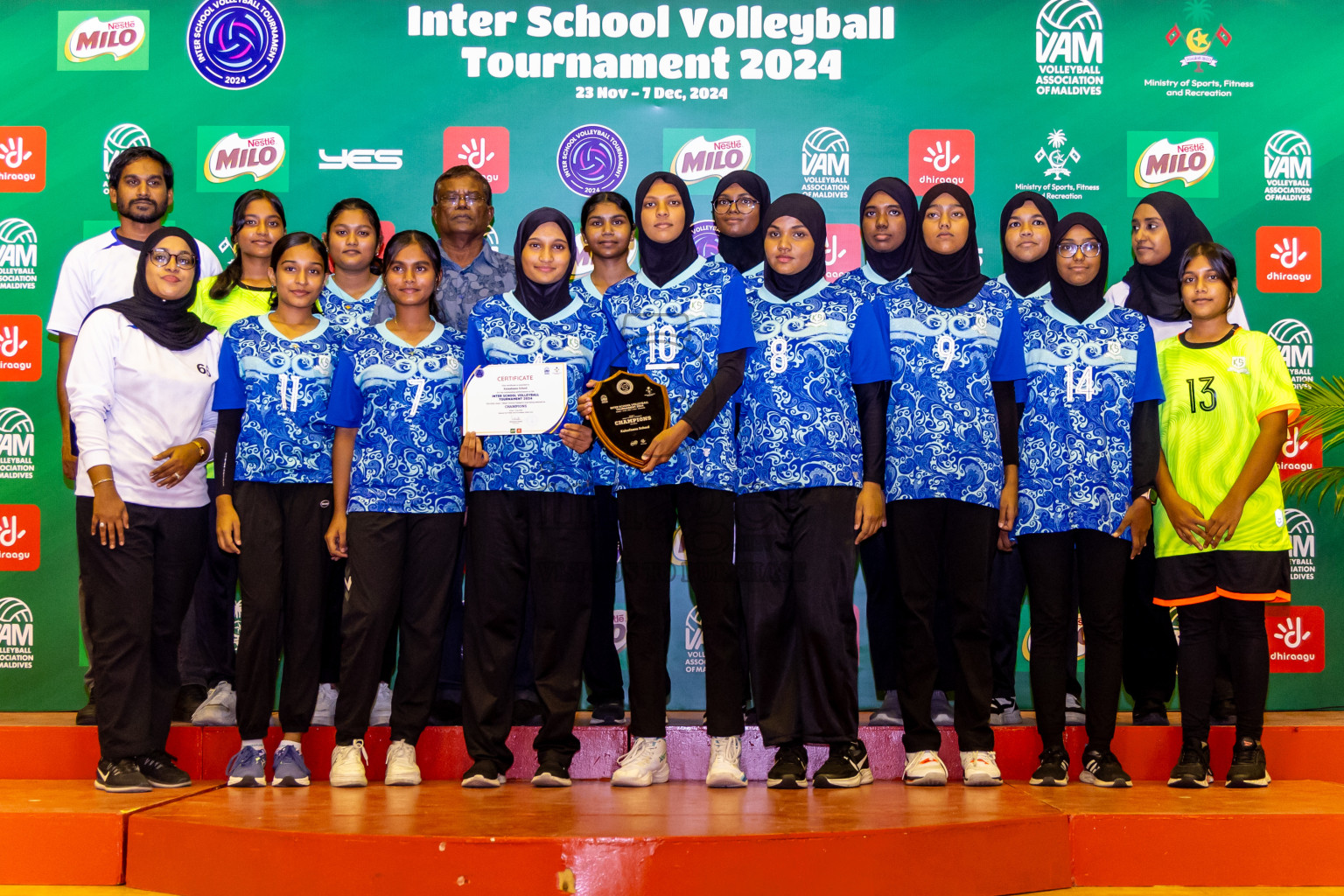 Finals of Interschool Volleyball Tournament 2024 was held in Social Center at Male', Maldives on Friday, 6th December 2024. Photos: Nausham Waheed / images.mv