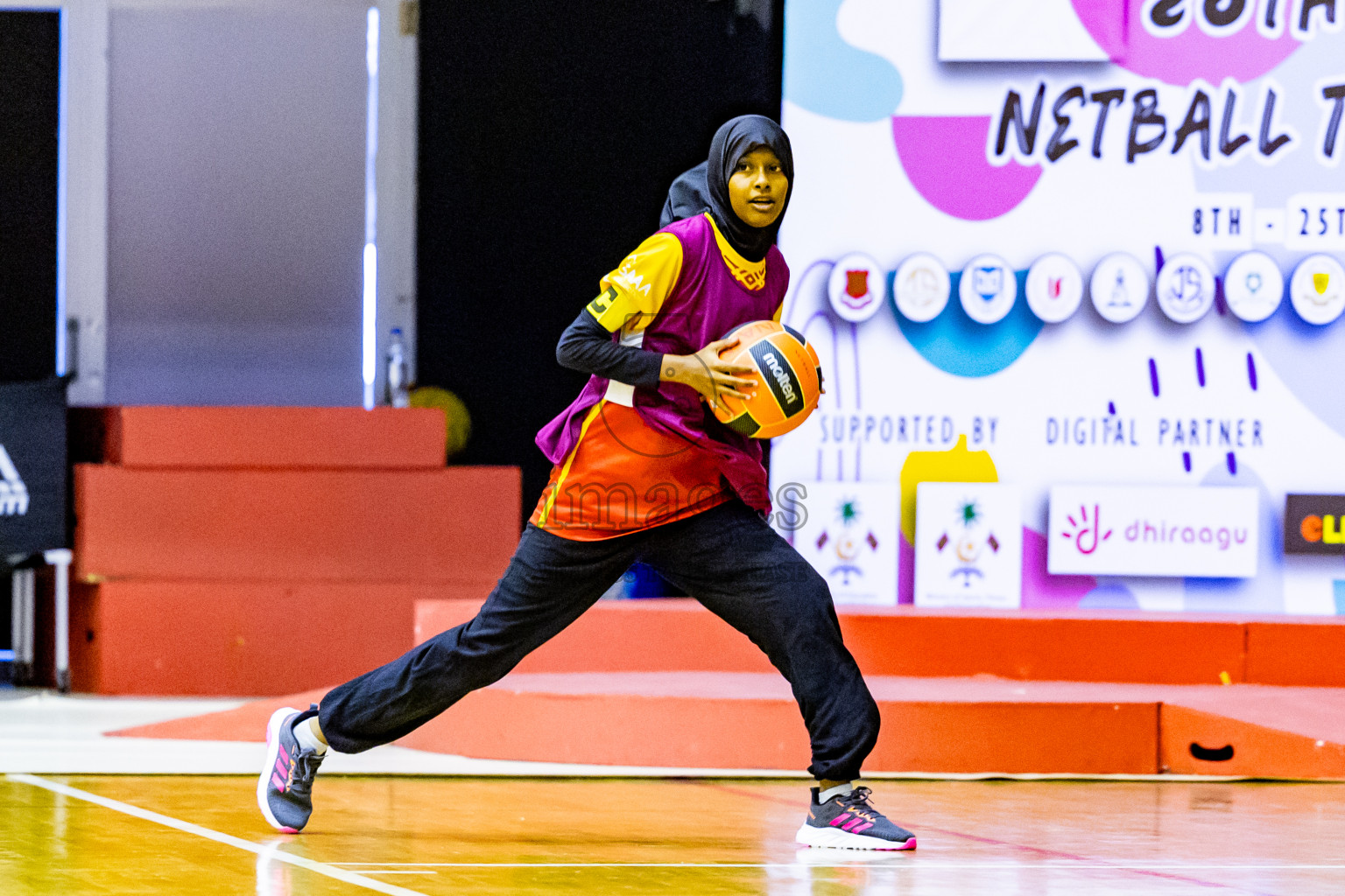 Day 3 of 25th Inter-School Netball Tournament was held in Social Center at Male', Maldives on Sunday, 11th August 2024. Photos: Nausham Waheed / images.mv