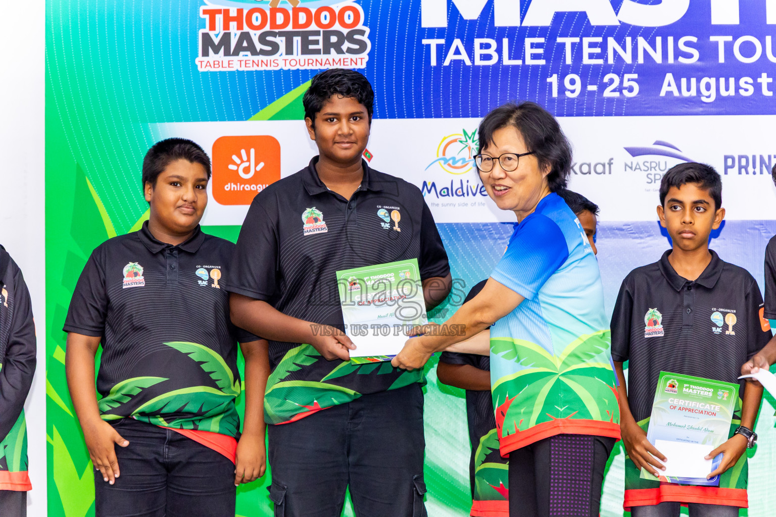 Day 4 of 1st Thoddoo Masters Table Tennis Tournament was held on Sunday, 24th August 2025 in AA Thoddoo, Maldives. Photos: Nausham Waheed / images.mv