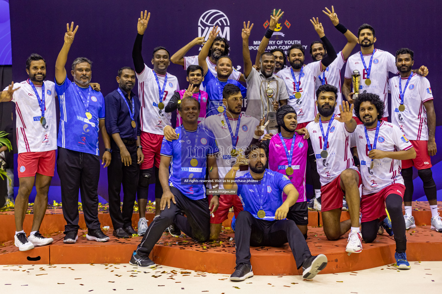 Sports Club City vs Dhivehi Sifainge Club in the Finals of National Volleyball Tournament 2022 on Thursday, 07th July 2022, held in Social Center, Male', Maldives