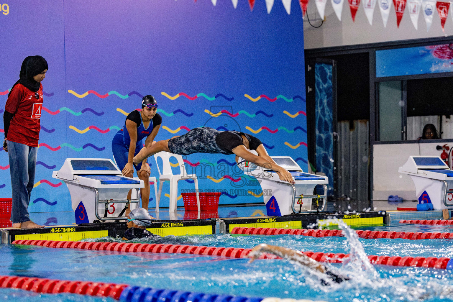 Day 4 of National Swimming Championship 2024 held in Hulhumale', Maldives on Monday, 16th December 2024. Photos: Hassan Simah / images.mv